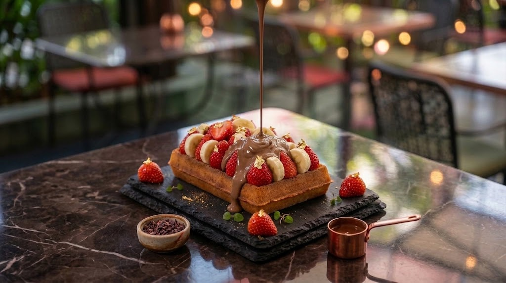 Çilek ve Muzlu Waffle